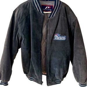Vintage Blue leather Patriots Jacket Pro Player Mens Medium
